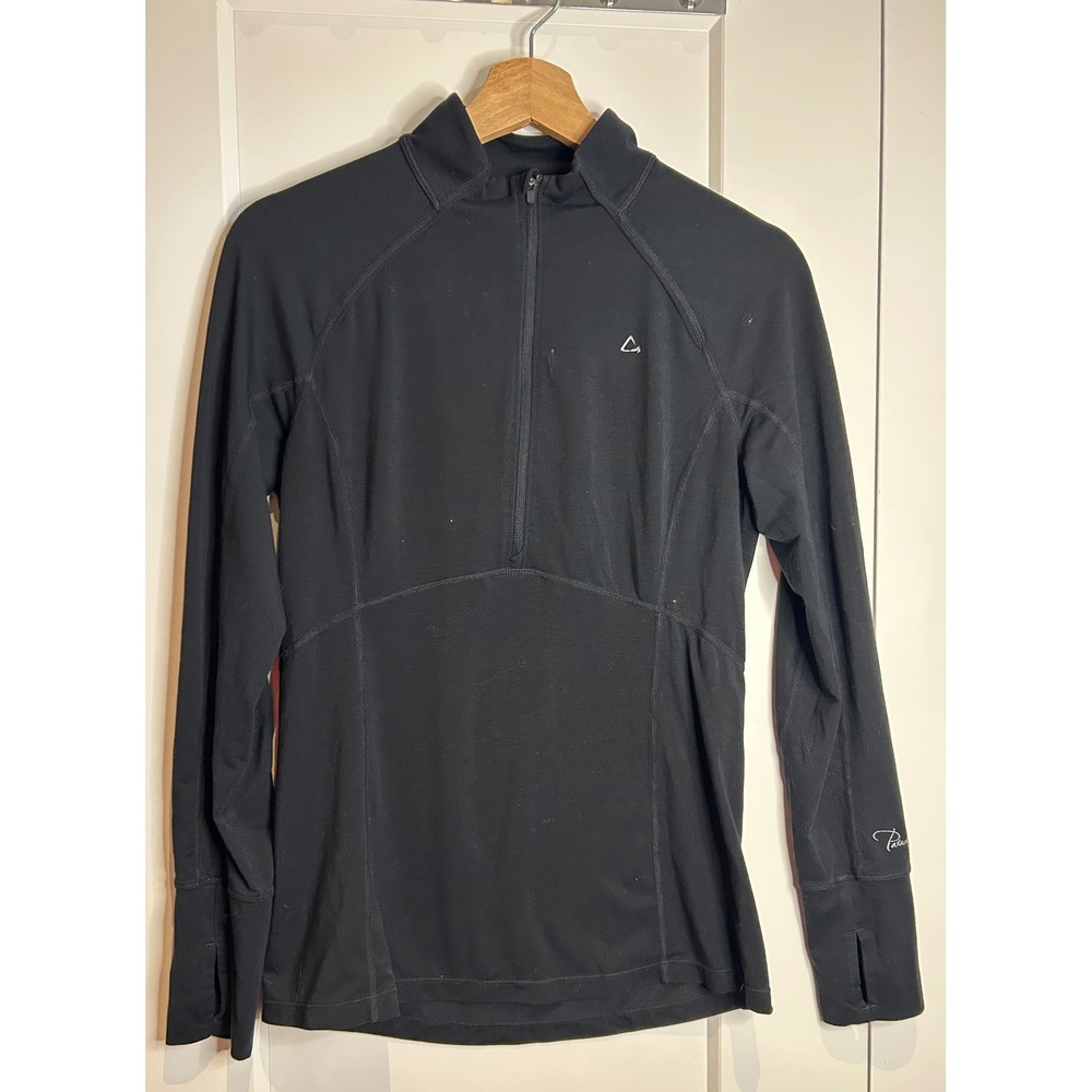 Paradox Womens Black drirelease FreshGuard Quarter Zip Base Layer Thumbholes S
